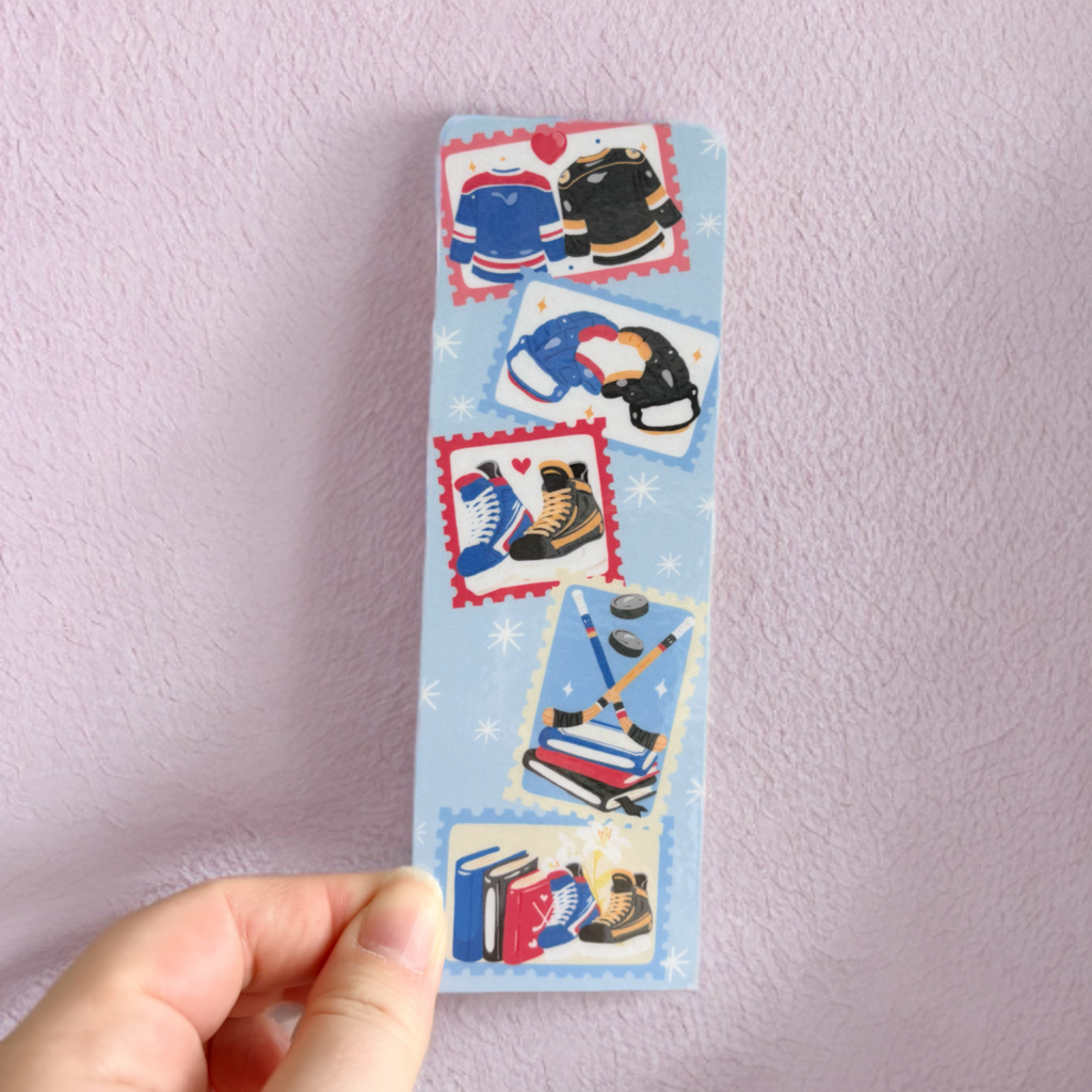 Hockey Romance Stamps Bookmark