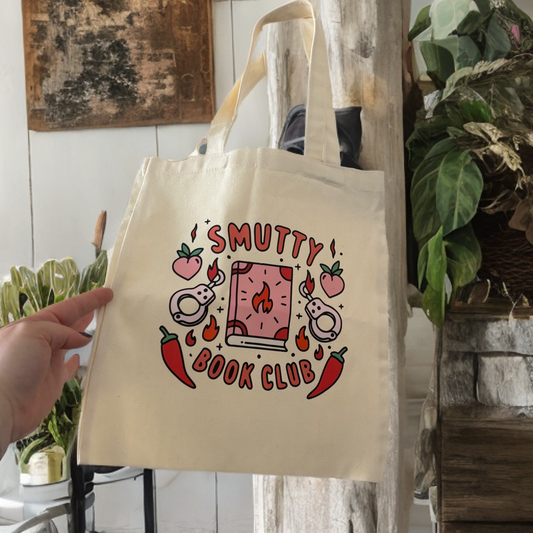 'Smutty Book Club' Small Canvas Tote Bag