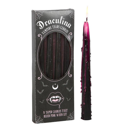 Pink Vampire Tears: Set of 4 Taper Candles