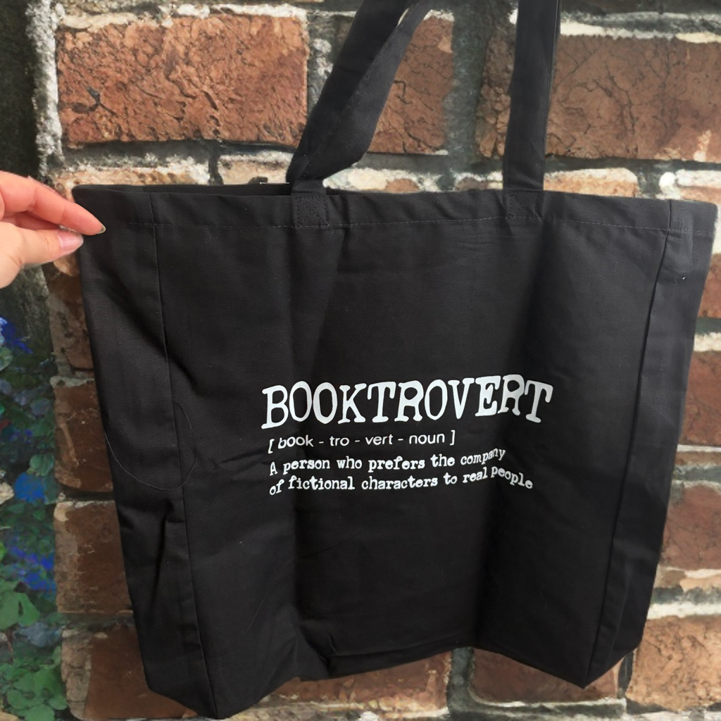 Black Bookish Tote Bag - Booktrovert