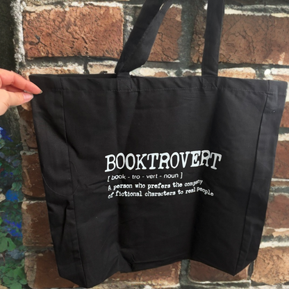 Black Bookish Tote Bag - Booktrovert