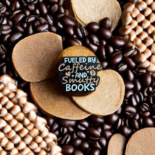 Fueled by Caffeine and Smutty Books Enamel Pin