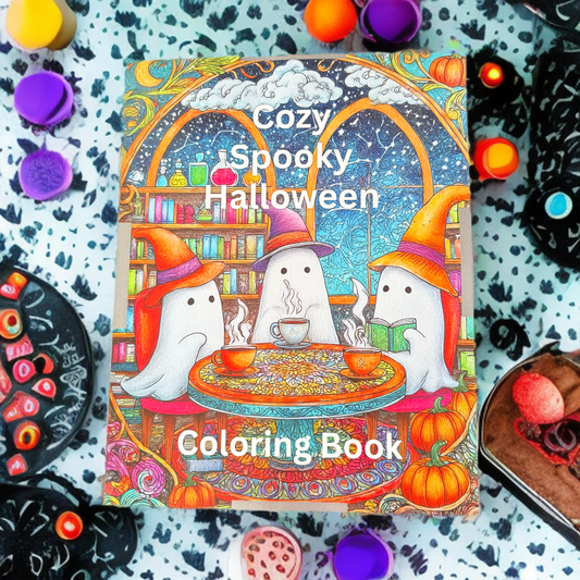 Cozy Spooky Halloween Coloring Book