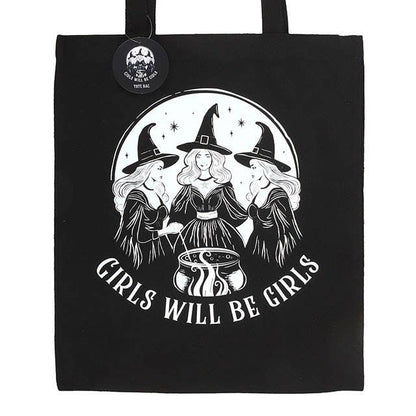 Girls Will Be Girls Witchy Polycotton Tote Bag