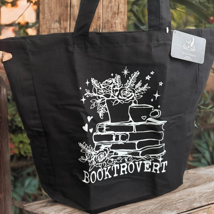 Black Bookish Tote Bag - Booktrovert
