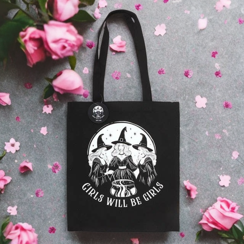 Girls Will Be Girls Witchy Polycotton Tote Bag