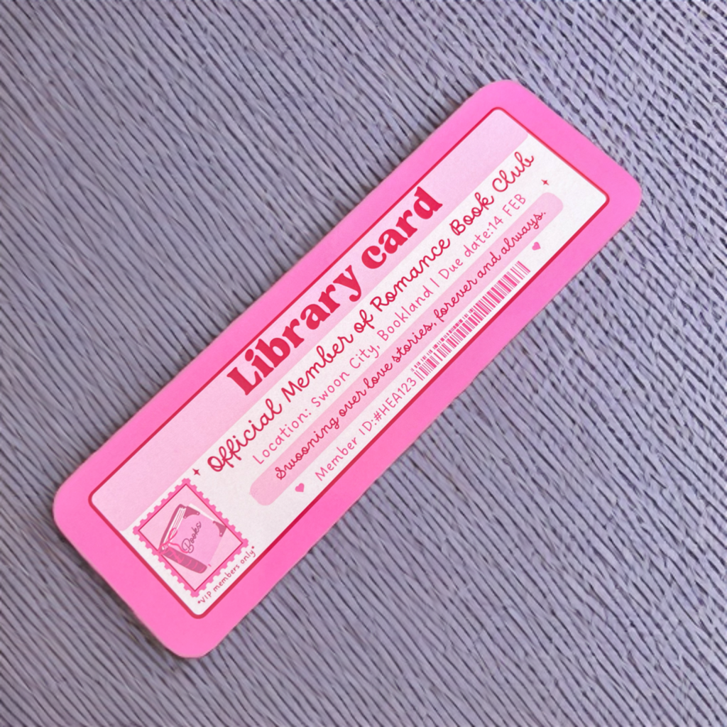 "Romance Book Club Library Card" Bookmark