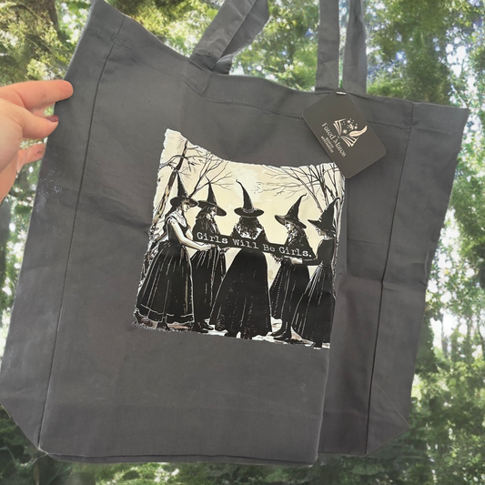 'Girl Will Be Girls' Canvas Tote Bag