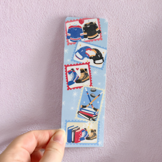 Hockey Romance Stamps Bookmark